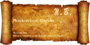 Muskovics Bende névjegykártya
